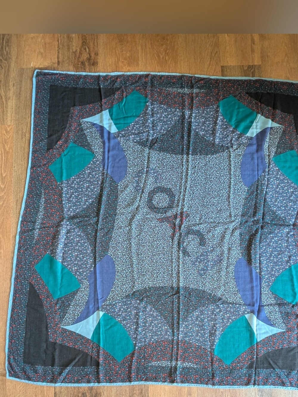 Coach Ranch Floral Patchwork Oversized Square Scarf 54584 With COA NWT